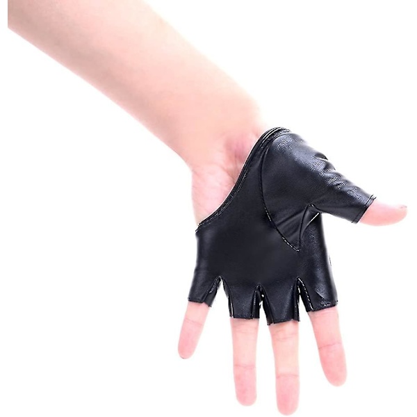 Håndklær for kvinner i PU-lær, halv håndflate, halv finger, punk-stil
