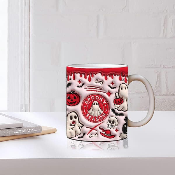 Ny läskig Halloween-kaffemugg Vattenmugg Halloween Pumpa A