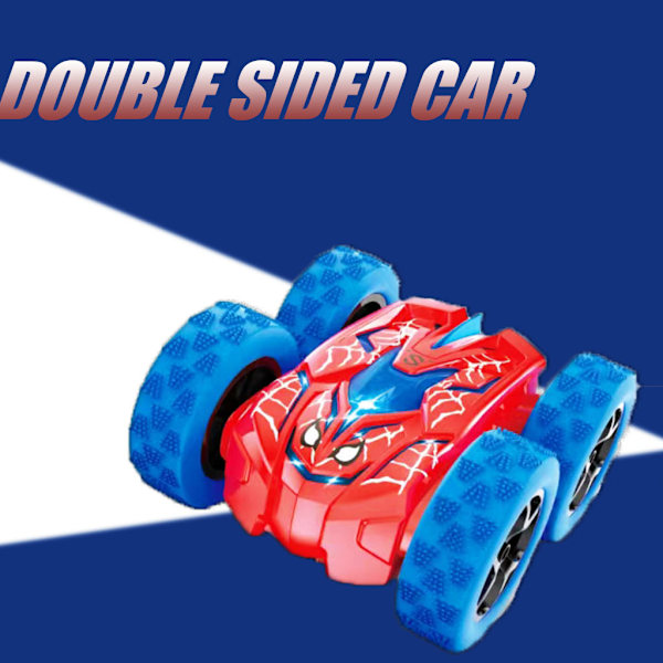 Spiderman RC-bil RC-leketøy, ladbare stunt RC-bil med 360 graders flip firehjulsdrift hjul lys Spray swing arm car