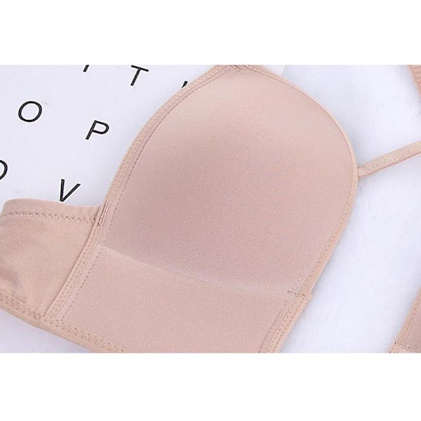 Djupa U-ringade Push-Up Bh för Kvinnor, Multiway Sömlös Lågringad Bh beige C cup