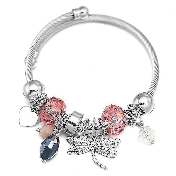 Uusi Dragonfly ruostumattomasta teräksestä valmistettu trendikäs helmikoristeinen rannekoru, 6 väriä, suljettavat rannekorut naisille, yksinkertaiset asusteet cubic zirconia