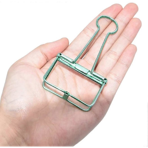Ekstra store papirclips, hule, lange clips 3,2 cm, flere farver, store papirklemmer til kontorartikler (10 stk.) (D-V2) green