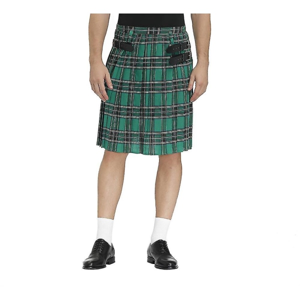 Men's plaid pleated skirt, traditional stage dress M