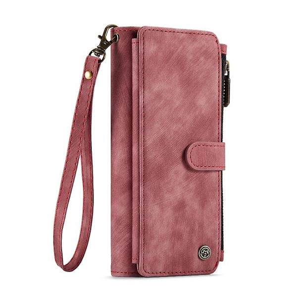 Caseme C30 Multifunktionel Kortlomme Lynlås Telefonlæder Mobiltelefonetui til Samsung Galaxy Z Fold5 Red