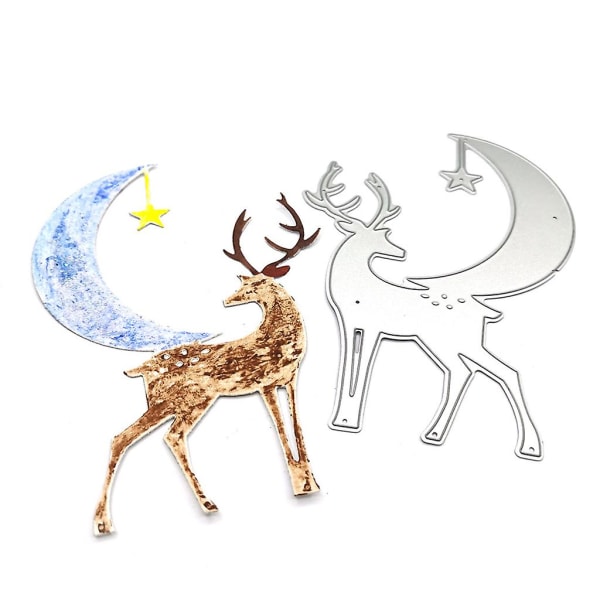 Christmas Elk Metal Cutting Dies Stencil Diy Scrapbooking Album Paper Card Template Mold Embossing Craft Decoration