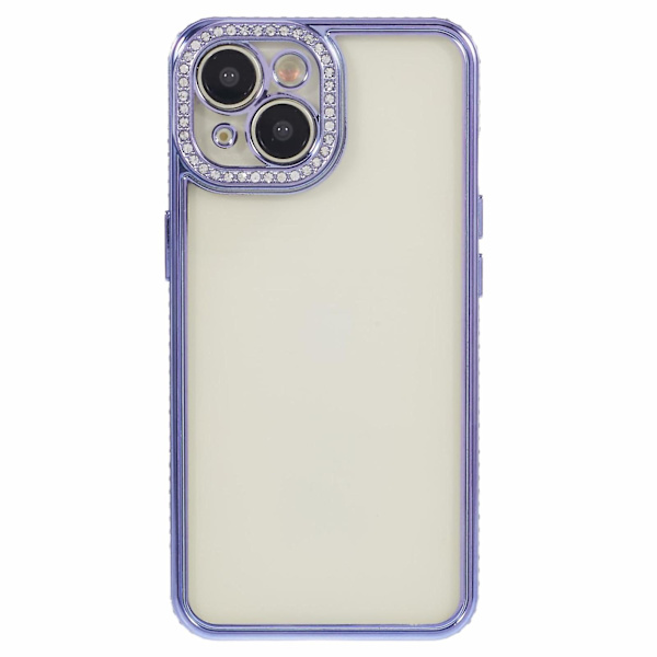 Skyddande skal för iPhone 14 med dekorativa strass i TPU, smalt telefonfodral Dark Purple