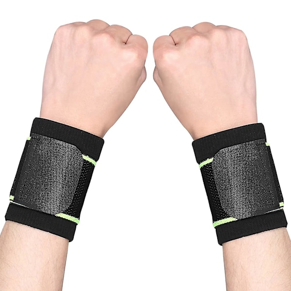 2-pack Justerbara handledsbandage, handledsbandage för Karpaltunnelsyndrom, Artrit och Tendinit Smärtlindring, handledsstöd för Sport, Gymnastik, Styrketräning Green M