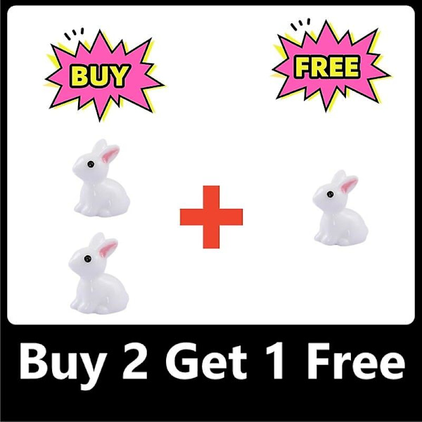1/3/5/7PCS Heminredning Mini Kanin Prydnad Harts Kaniner Mossa Mikro Landskap Hantverk Dockhus Dekoration Miniatyr Figurer   Fingerfärdighetsspel buy 2 get 1 free