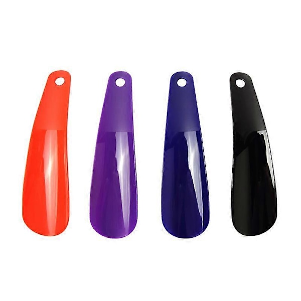 Skohorn, 4-pack 16cm Plastskohorn, 4 Färger, Liten Bärbar Skolyftare för Män Kvinnor Barn
