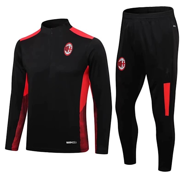 Paris Real Madrid Barcelona fotballdrakt med lange ermer for trening AC Milan-Black 16