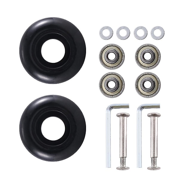 45mm X 19mm Kuffert Køletaske Udskiftningshjul PU Drejelige Hjul Med 6mm Kulstofstål Reparationskit