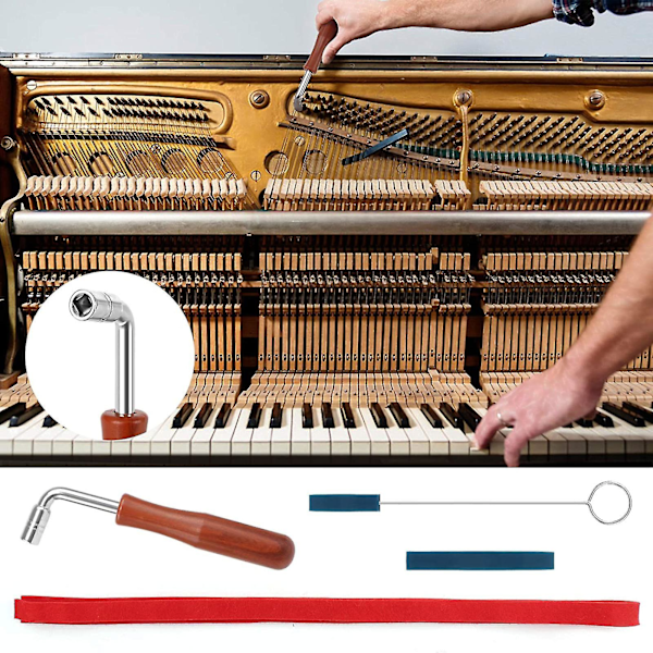 Professionelt Klaver Tuning Sæt Tuning Nøgle Hammer Temperament Bånd Dæmpningssæt Klaver DIY Reparationssæt