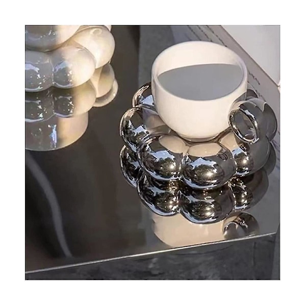Blommig kaffekopp och fat set söt mugg och fat set keramik kaffekopp med solros fat latte