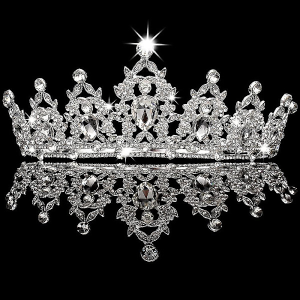 Sølv Tiara og Kroner til Kvinder Krystal Dronningkrone Fødselsdagskrone til Piger Bryllupskrone til Brud