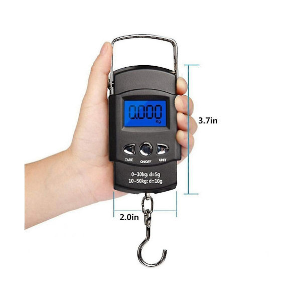 1 st 50 kg Resevåg Digital Fiskevåg Med Linjal Hög Precision Fiskevåg Inget Batteri