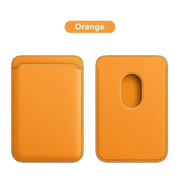 Jaster MagSafe Wallet Læder Kompatibel Til Iphone 14 13 12 11 Pro Max Xr Xs Max 7 8 Plus RFID Kort Holder Med MagSafe Magnet Orange