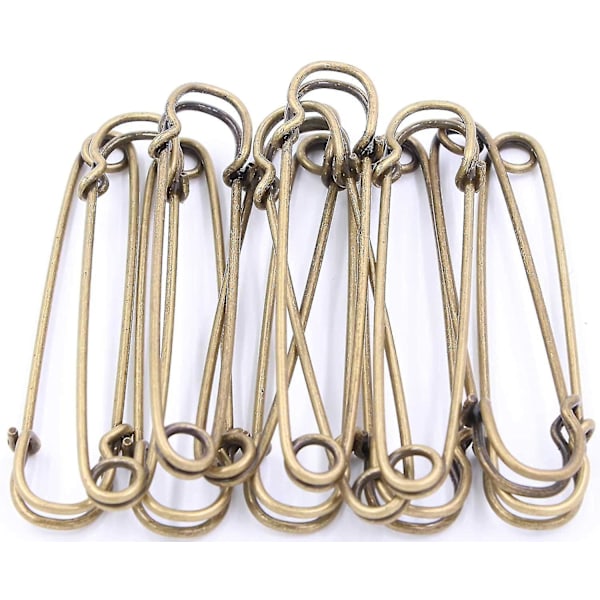 Sikkerhetsnåler Store Heavy Duty Sikkerhetsnåler, Rustfritt Stål Sikkerhetsnåler 100mm 15pcs Bronze