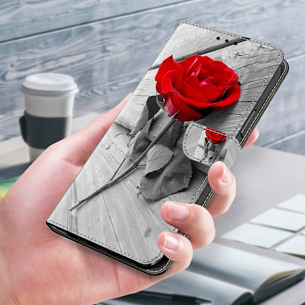 Motorola Moto G84 5g nahkakotelo, painettu 3D-kuvio, jalusta, iskunkestävä puhelinkotelo Rose