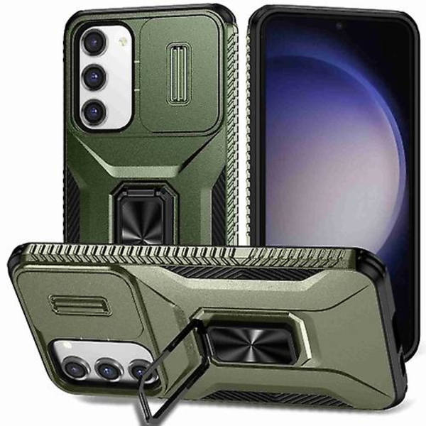 Til Samsung Galaxy S23+ 5g Skydende Camshield Holder Mobiltelefon Etui Alpine Green