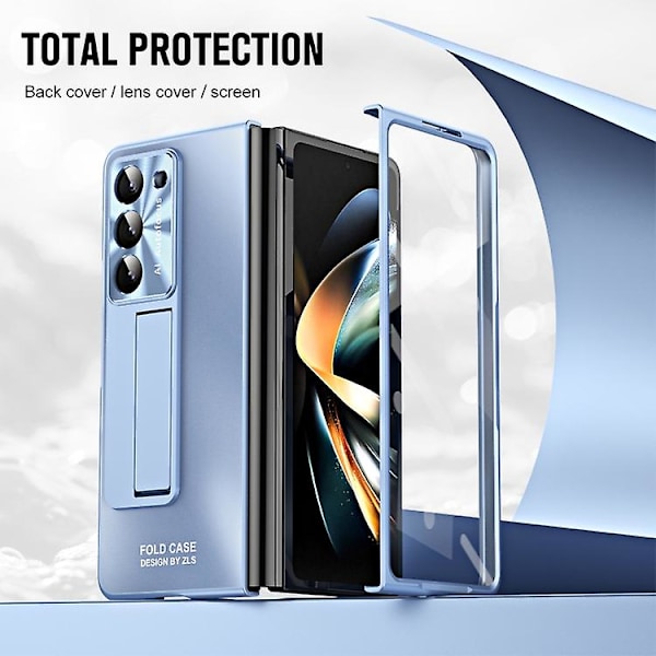 Skyddande Fodral för Samsung Galaxy Z Fold5 5g med Integrerad Ag Matt Yta och Pennfack Blue