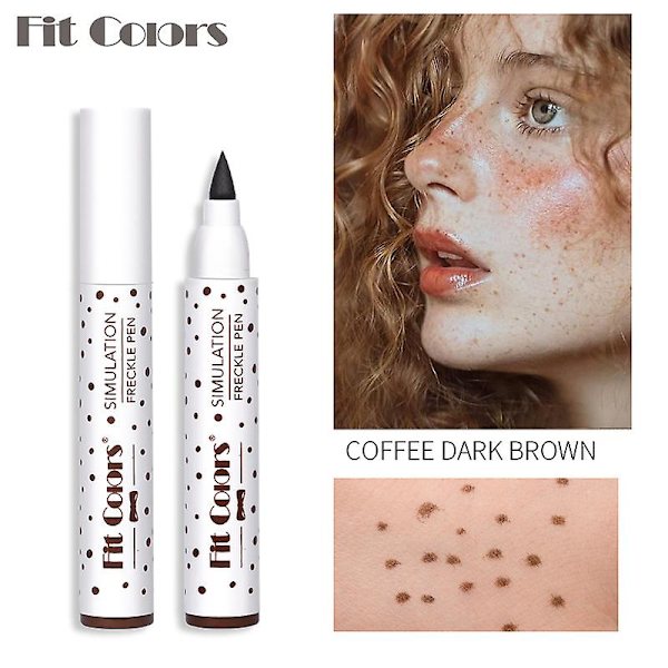 Naturlig fräkpenna, fräkpenna för smink, långvarig, vattentät, lätt fräkpenna Deep mottling