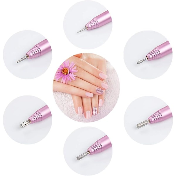 20 000 Varv Nagelfräsmaskin, Professionell Elektrisk Nagelfil, Professionell Elektrisk Nagelfräsmaskin Och Nagelklippverktyg Rosa