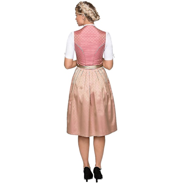 Kvinnors Tyska Oktoberfestdräkt Dirndl Traditionell Bayerisk Ölkarneval Fraulein Cosplay Piga Klädsel Outfit Green L