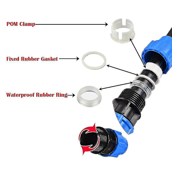 20/25/32/40/50mm PVC PE Rørkran Vanndeler Plastventilkobling Hage Jordbruk Vanning Vannrør Slangeforbindelse Tilbehør Straight connector 32mm