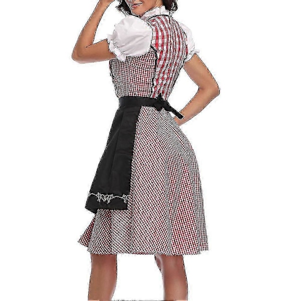 Naisten Perinteinen Oktoberfest-Puku Saksalaisen Oluttytön Dirndl-Mekko Esiliinalla Cosplay-Puku Black L