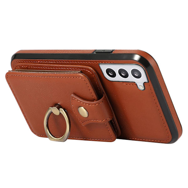 Samsung Galaxy S23+ Fodral Rfid Blockering Mobiltelefon Skal Stöd Tpu+pu Läder Skal Brown
