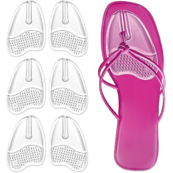 3 par metatarsal dynor för flip-flops, gel metatarsal dynor för flip-flops tofflor sandaler, framfot P Transparent