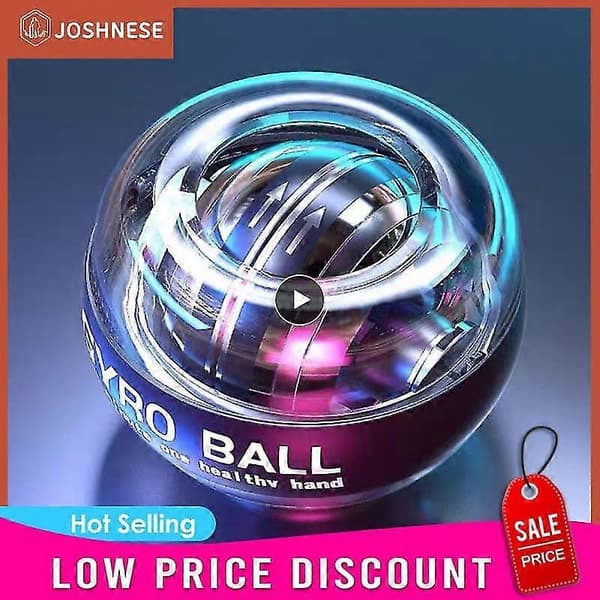 Led Gyro Power Ball Auto Start Range Gyro Power Wrist Ball With Meter Arm Hand Muscle Strength Trainer Platinum Red NO LED