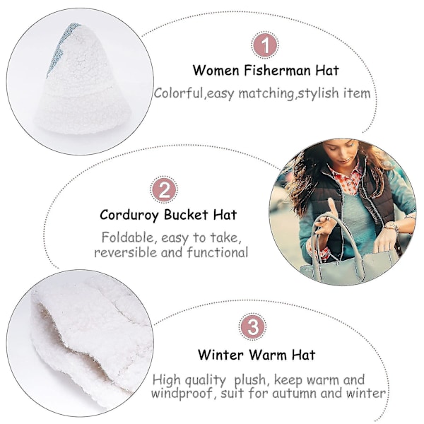 Vinter Bucket Hat - Kvinnors Fluffig Fiskehatt Bucket Hat Fuzzy Furry Faux Fur Varm Hatt För Män (blå+pil)