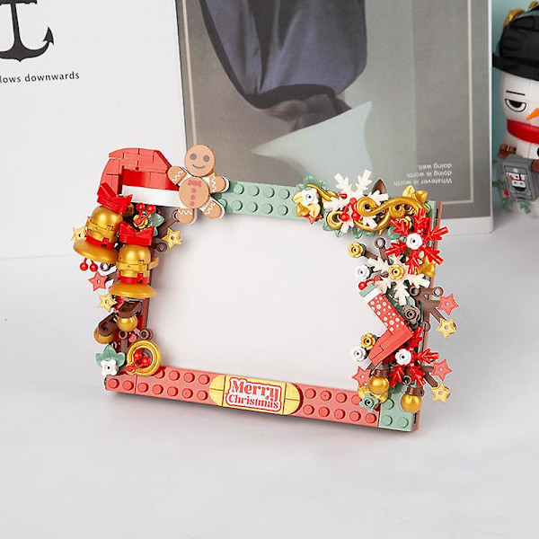 Julepynt Juletræ Kreative Dekorationer Byggeklodser Musikboks Musikboks Legetøj Dekoration Julegave Snowman pen holder building blocks
