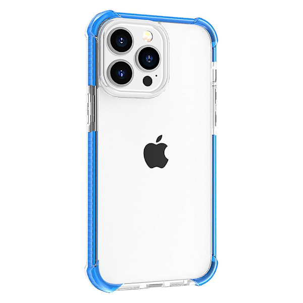 Til Iphone 15 Pro Max Fire Hjørne Stødsikkert Telefon Etui Tpu + Akryl Transparent Cover Blue