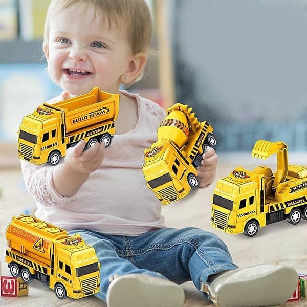 4-delad set pedagogiska barnleksaker Warrior Engineering Vehicle Model Four Mini Cars
