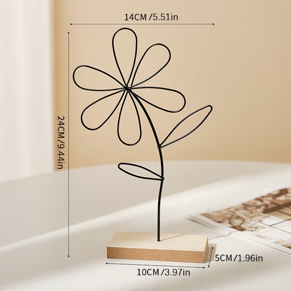 Kevyt Luksus Metalli käsityö Luova Koti Olohuone Veranda Viinikaappi Koriste Rauta Ginkgo Lehti Koristeet 02 iron flower ornaments - black