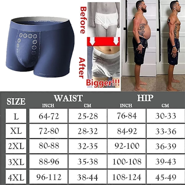 6-pack Energifältsterapi Herrunderkläder, Energifältsterapi Herrbyxor, Magnetisk Energifältsterapi SXL