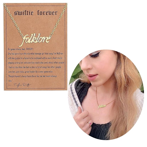Halsband i rostfritt stål inspirerat av TS, modekragekedja, unik halskedja Silver SWIFTIE 13