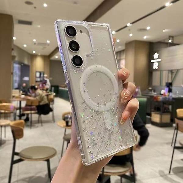 MagSafe Glitter TPU Beskyttende Telefondeksel for Samsung Galaxy S22 5g White