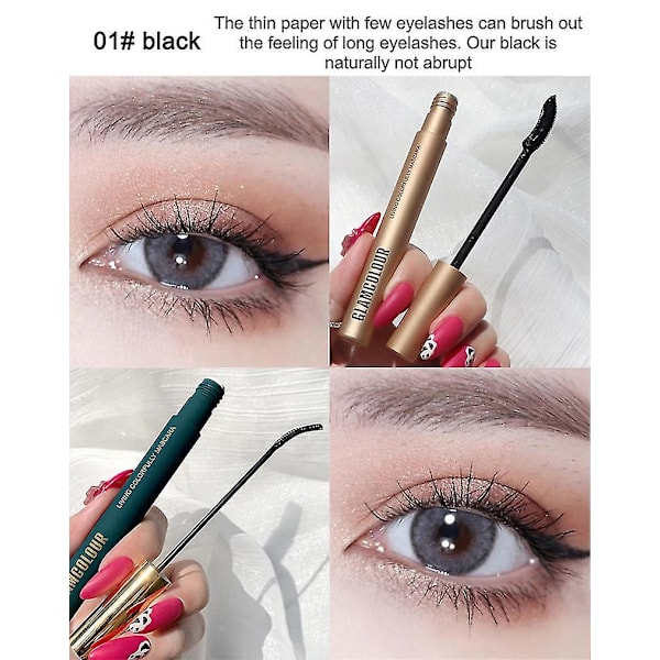 Magisk färg smal mascara, vattentät hälsosam längd mascara för starkare, lång Slender-black