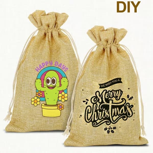 nya 24-pack presentpåsar, jutepåsar, 7 x 9 cm, tygpåsar, små linnepåsar, bröllopspåsar, julfestpåsar