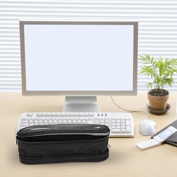 Store etui med stor kapacitet, sort