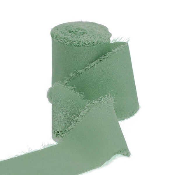 1 rulle bånd festlig håndlavet DIY håndværk 3,8 cm bryllupsinvitationer gave frynser kunstig silkebånd til bryllup B