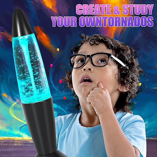 Lava Lampe, 14\" LED Tornado Lampe, Farverig Skiftende Vortex Lampe Til Voksne Og Børn USB Kabel/Batteri Køl