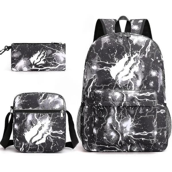 Student ryggsekk 3-delt sett LIGHTNING BLACK