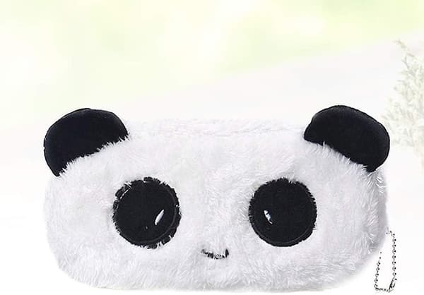 1 st söt Panda pennfodral tecknad Panda pennväskor plysch studenter pennfodral bärbar pennfodral chic byteficka