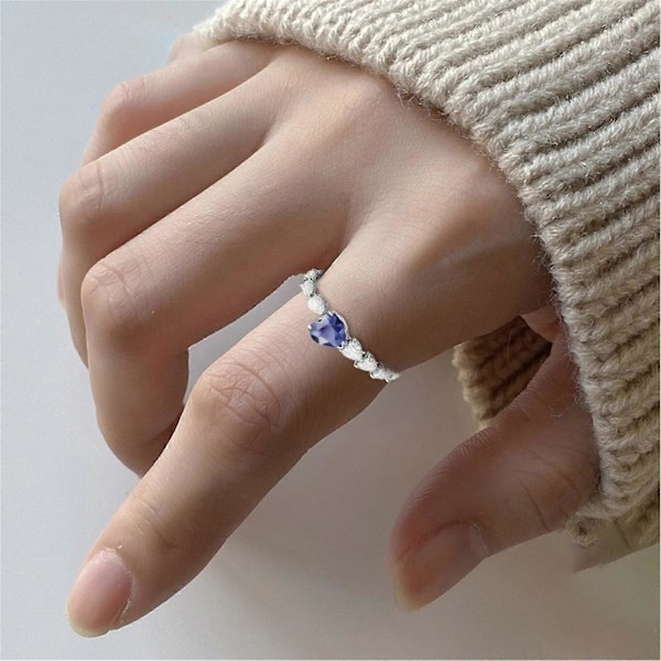 Mote smykker for kvinner Blå Kjærlighet Diamantring Smykkegave til kvinner No. 7