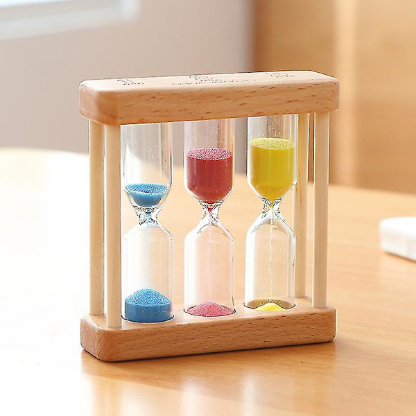 Timglas, 1+3+5 minuters miniatyr trä timglas klocka kreativ sanddekoration