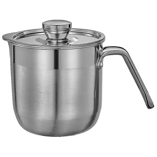 Eggeskiller i rustfritt stål, eggehvitefilter med beholderlokk for matlaging og baking, stor kapasitet (1 sett, sølv)
